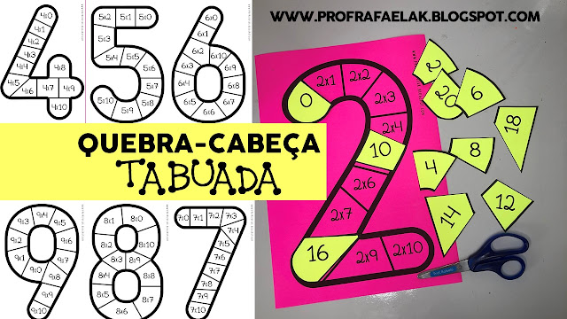 Tabuadas de Parede para Impressão - MULTIPLICAÇÃO do 0 ao 10